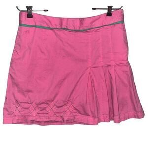 Lilly Pulitzer Sz 10 Vintage Y2K Pink Argyle Pleated Skort Activewear Pickleball
